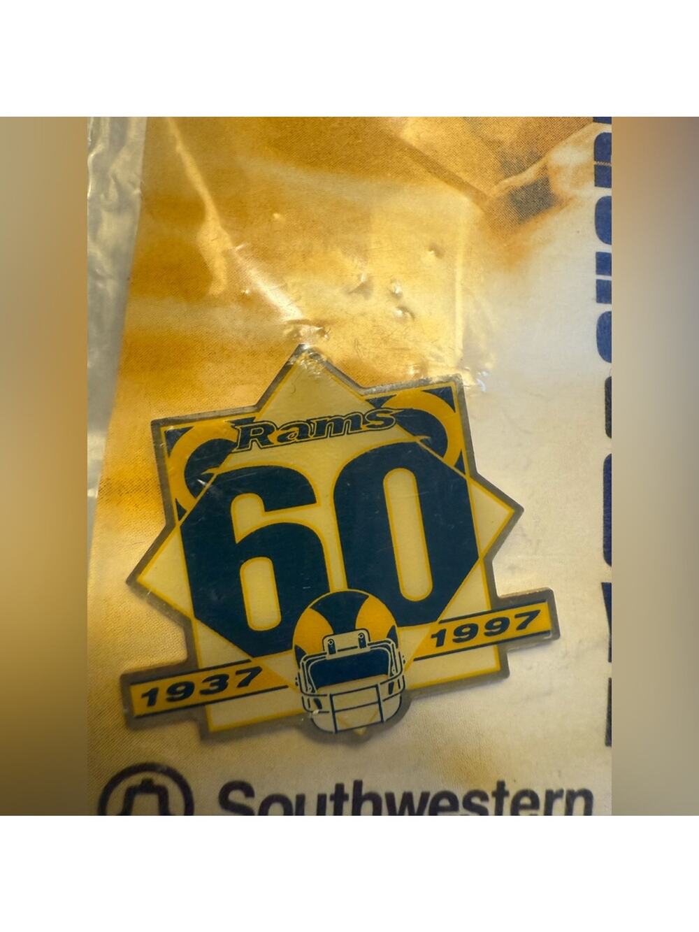 NEW in Package Vintage 1997 St Louis Rams Southwestern Bell 60th Anniversary Pin
